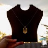 Кулон "Герб України великий. Тризуб 39*22 мм". Колір золото на чорному шнуру